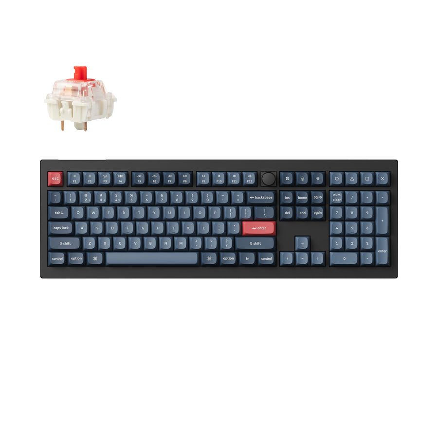 Keychron V6 Max (V6M-D1) QMK/VIA Wireless (BT/2,4/Wired) Custom Mechanical Keyboard Red Switch US - Keychron 2.35.74.00.038