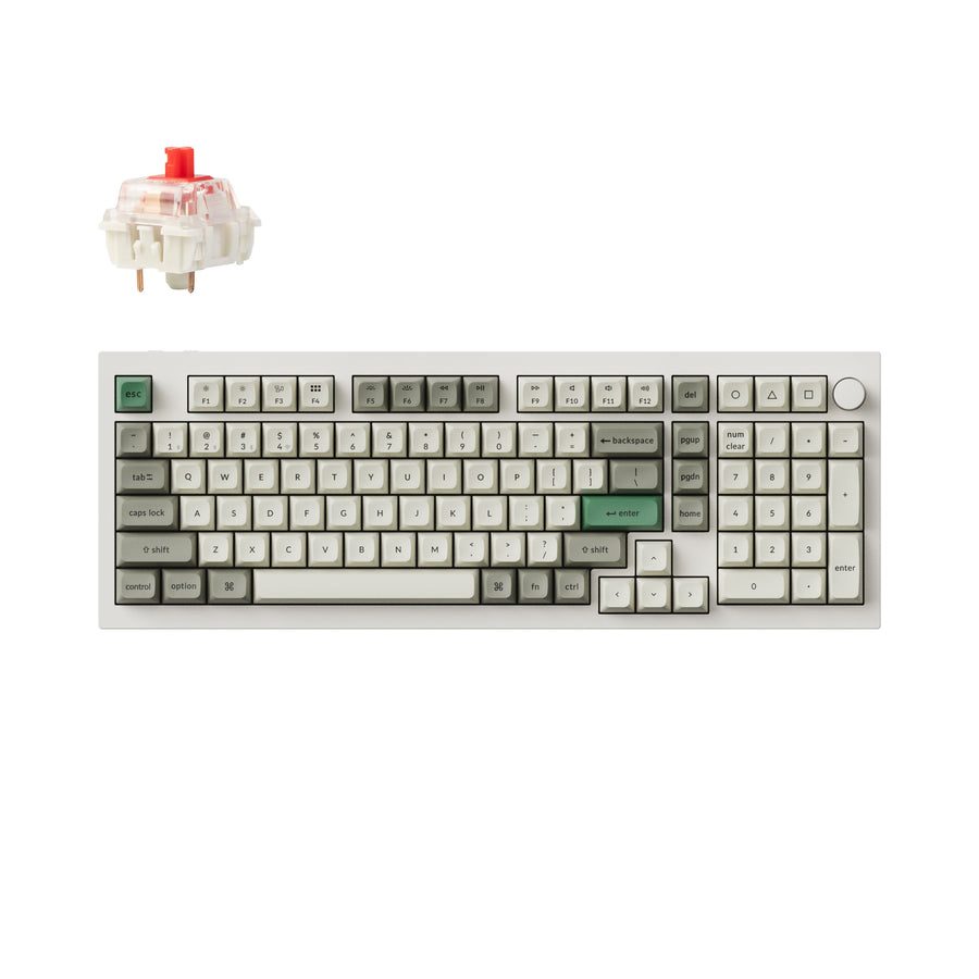 Keychron Q5 Max (Q5M-P1) QMK/VIA Wireless Custom Mechanical White Keyboard-Red Switch 96% US Layout - Keychron 2.35.74.00.042