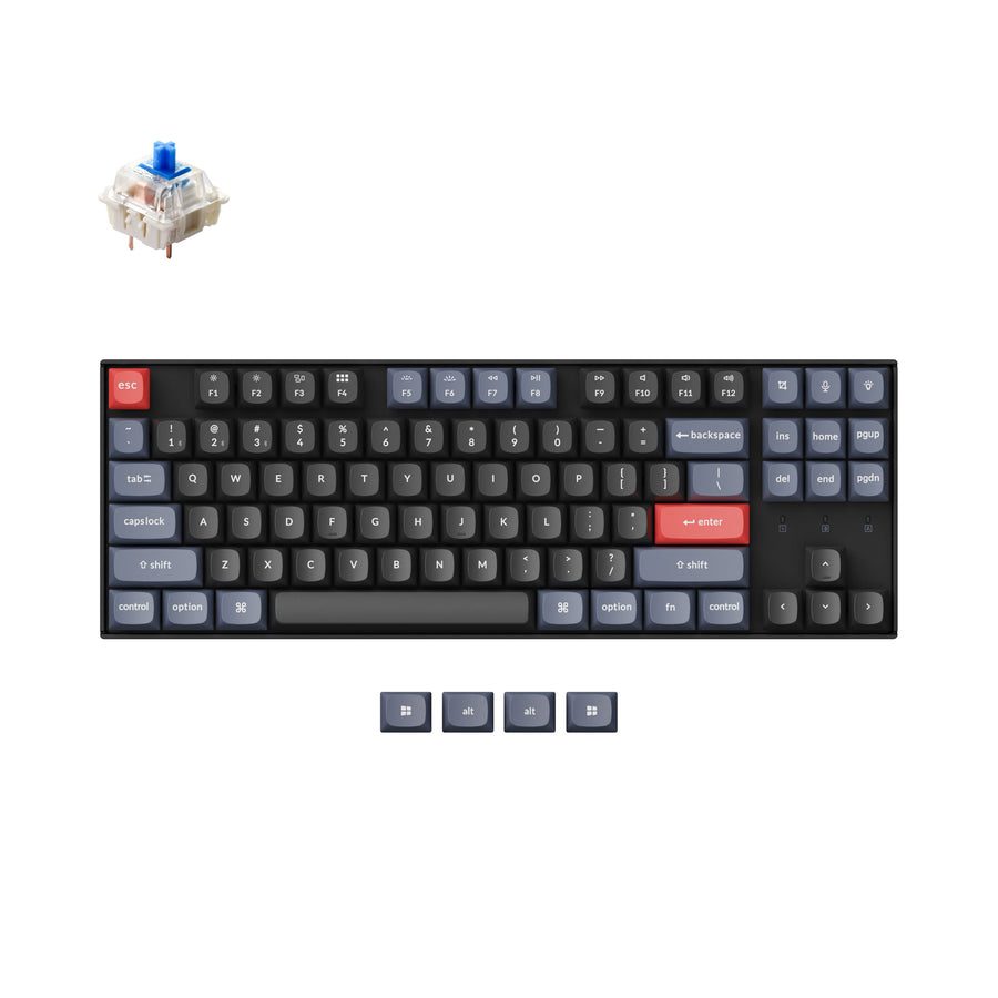 Keychron K8 Pro (K8P-H2) QMK/VIA Wireless Mechanical Keyboard Blue Switch (Hot-Swap) 80% Us Layout - Keychron 2.35.74.00.048