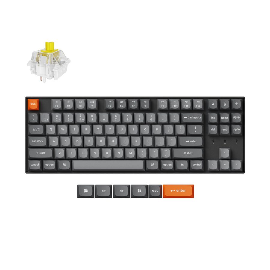 Keychron K8 Max (K8M-B4) QMK Wireless Mechanical Keyboard Banana Switch RGB 80% US Layout - Keychron 2.35.74.00.052