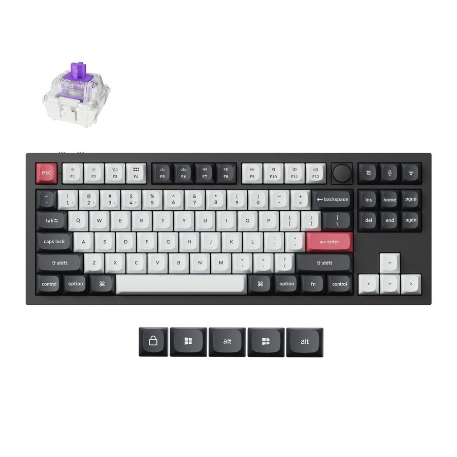 Keychron Q3 HE (Q3H-M1) QMK Wireless Custom Hall Effect Keyboard Purple Switch 80% US Layout - Keychron 2.35.74.00.053