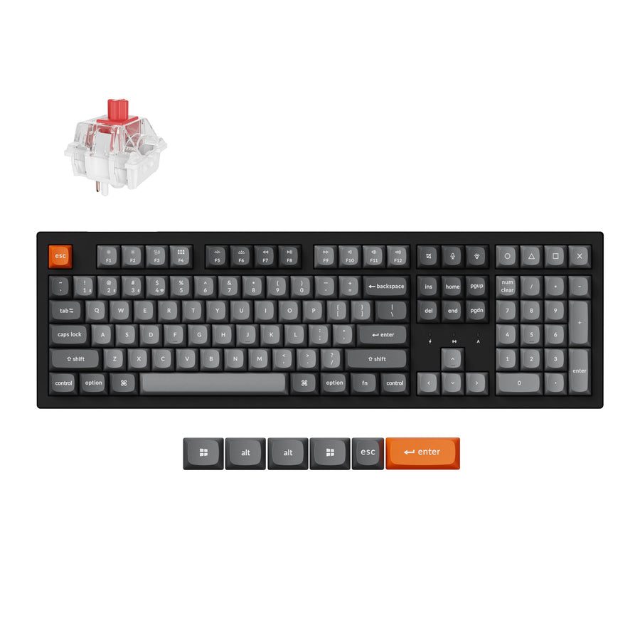 Keychron K10 Max (K10M-H1) QMK Wireless Mechanical Keyboard Red Switch RGB 100% US Layout - Keychron 2.35.74.00.055