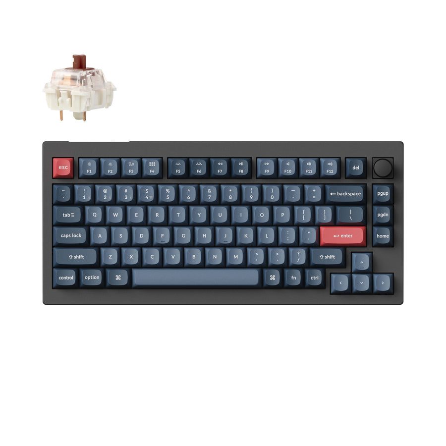 Keychron V1 Max (V1M-D3) QMK/VIA Wireless Custom Mechanical Keyboard Brown Switch RGB 75% US Lay - Keychron 2.35.74.00.056