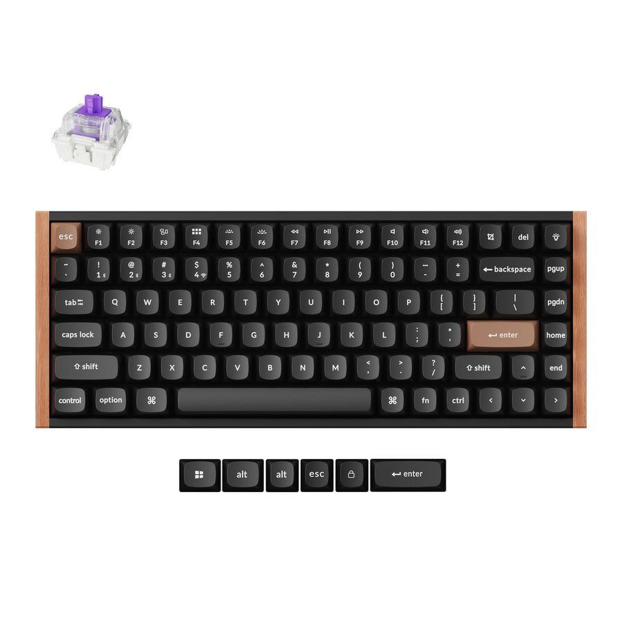 Keychron K2 HE (K2H-F1) Wireless Magnetic Hall Effect RGB Keyboard 75% US Lay. Special Wood Edition - Keychron 2.35.74.00.066