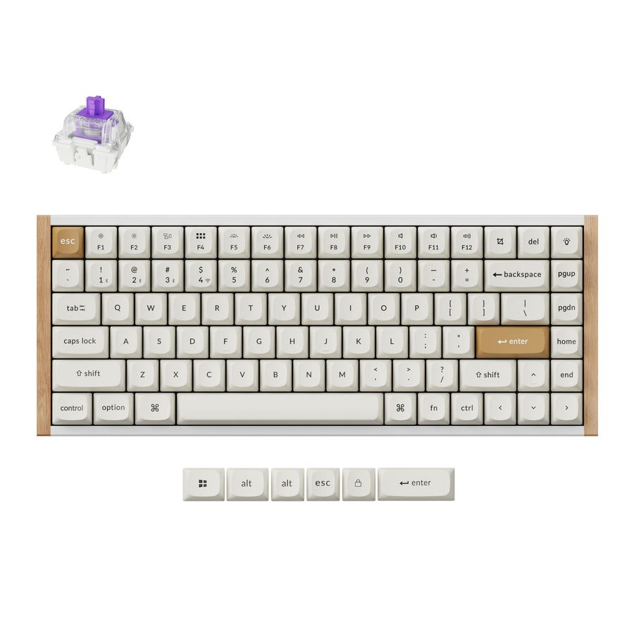 Keychron K2 HE (K2H-Q1) Wireless Magnetic Hall Effect RGB Keyboard 75% US Special Edition Wood White - Keychron 2.35.74.00.067