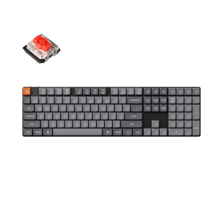 Keychron K5 Max (K5M-H1) QMK/VIA Wireless Custom Mechanical Keyboard-Red Switch Hot-Swap 100% US - Keychron 2.35.74.00.070