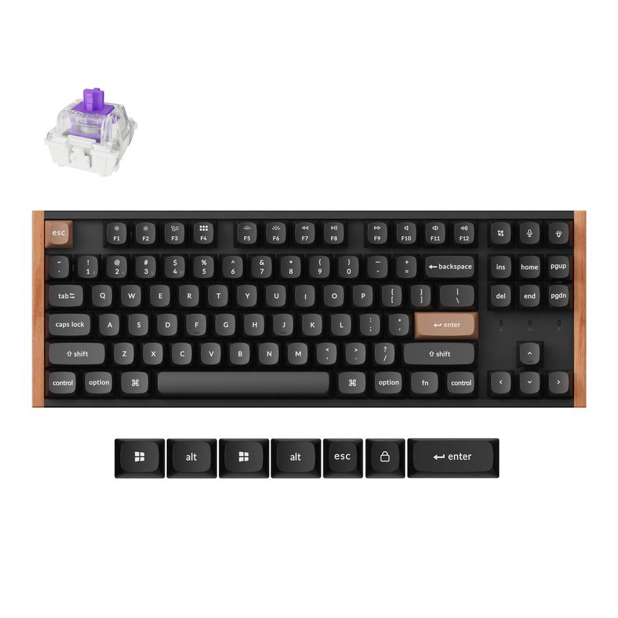 Keychron K8 HE (K8H-F1) Special Wood Edition Wireless Magnetic Hall Effect RGB Keyboard 80% US - Keychron 2.35.74.00.090
