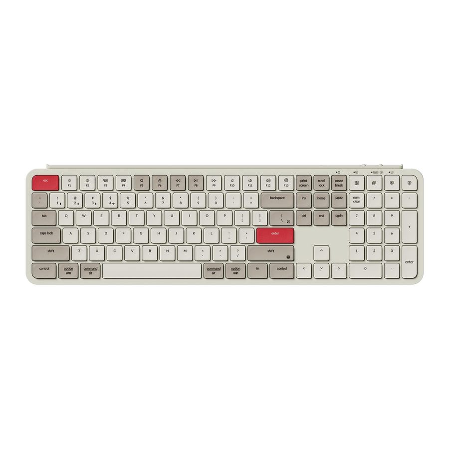 Keychron B6 Pro (B6P-K13) Ultraslim Wireless Keyboard ZMK Online customization - Retro Red 100% US - Keychron 2.35.74.00.099