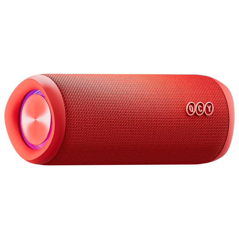 QCY SP7 Red -  Portable Bluetooth Speaker w Stereo Sound 40W, Mic for Calls, RGB Light Show - QCY 2.40.01.00.008