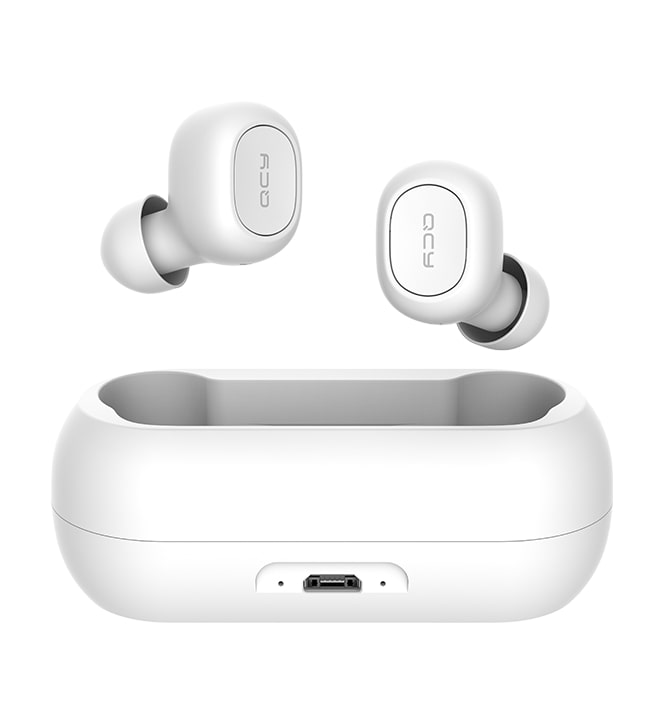 QCY T1C TWS WHITE True Wireless Earbuds 5.0 Bluetooth Headphones 80hrs - QCY 2.40.01.01.026