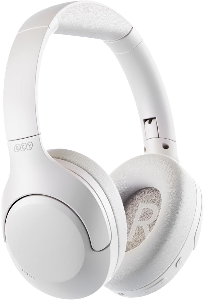 QCY H3 Lite Headset White - ANC Noise Canceling 40mm drivers 68ms latency - 60h battery - QCY 2.40.01.01.068