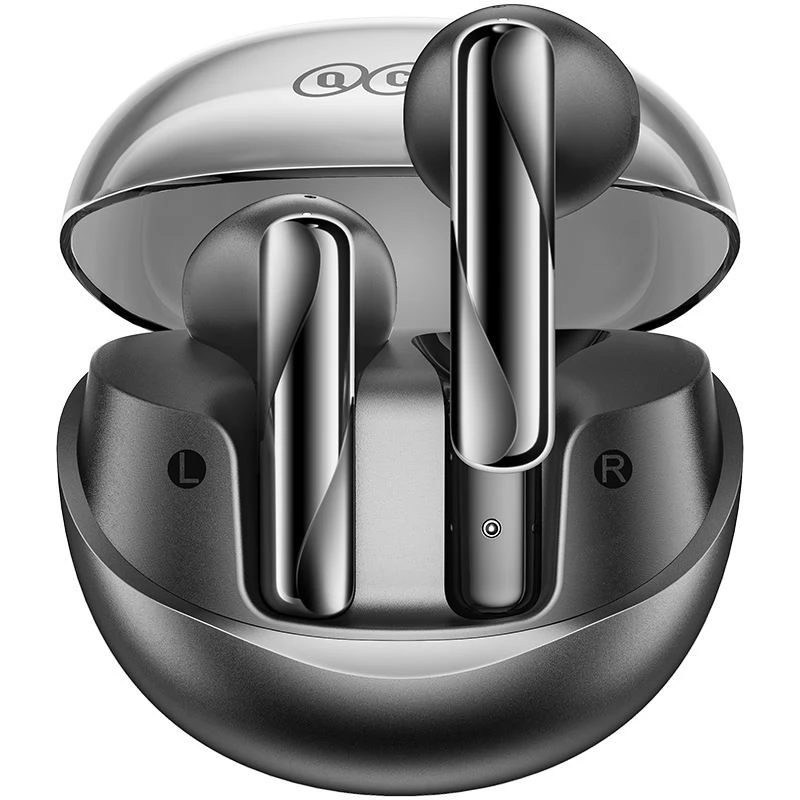 QCY Ailypods Clear Black - Semi-Ear 13mm driver, wind cancel ENC for calls, NCVM & Air case TWS BT - QCY 2.40.01.01.080