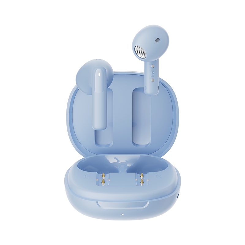 QCY AilyBuds E20 Clear Blue- Hybrid ANC Semi-Ear TWS earbuds 6mics 13mm driver IPX4 BT5.4 35h - QCY 2.40.01.01.110