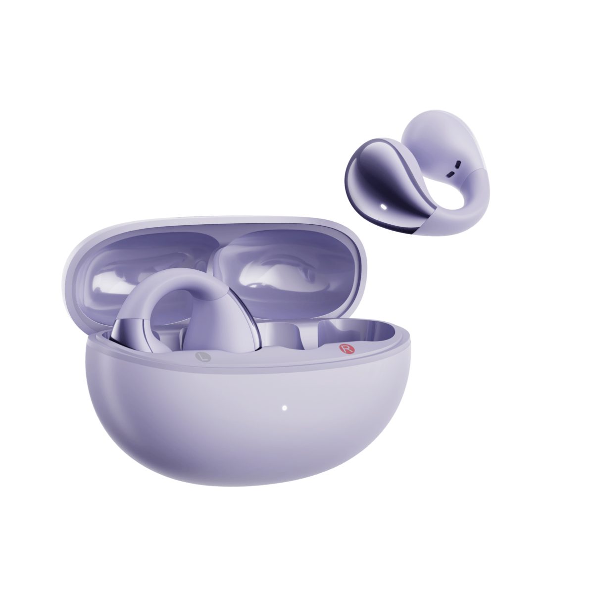 QCY Crossky C30 Purple (QT33) Open Ear TPU Earclip, Bass Enhance Algo. BT 5.4 Dual Connection Earbud - QCY 2.40.01.01.121