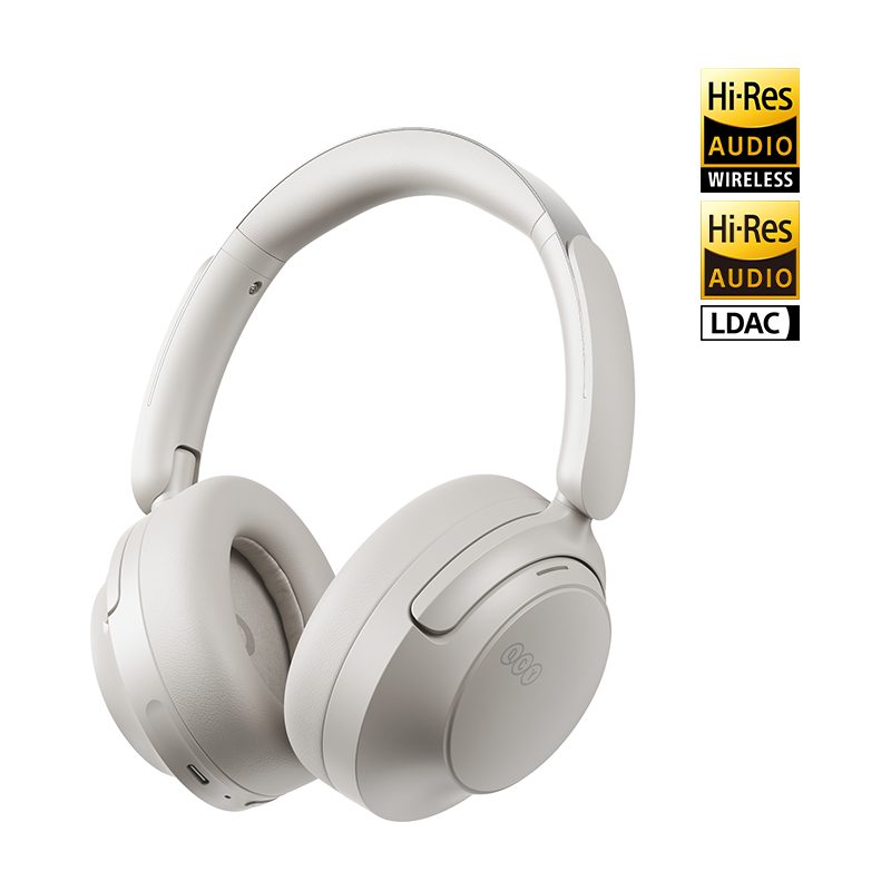 QCY H3S Headset White - Type-C & Bluetooth 6.0 ANC iOS/Android Call Noise Cancelling Headphones 102h - QCY 2.40.01.01.141